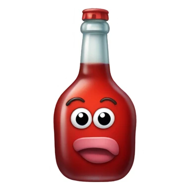 A red heart ❤️ with eyes, a mouth, and hands, tipsy and drunk, holding a bottle, looking wobbly and playful sticker