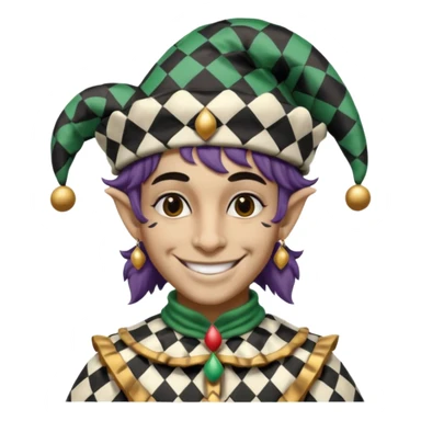 make a black and white jester sticker