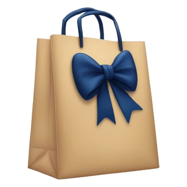 Store Shopping bag with a navy blue bow on it sticker