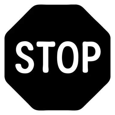 the word STOP in soft blue-grey color, solid filled icon style, sans-serif font sticker