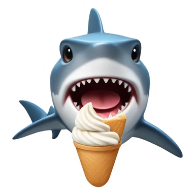 Shark eating icecream sticker