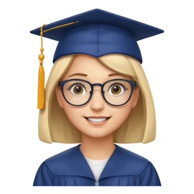 Graduated Students,Nerdy female, wearing glasses and graduation cap, serious but proud smile
 sticker