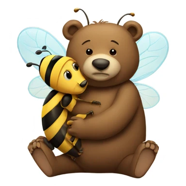 bear hugging bee  sticker