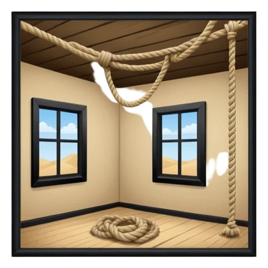 rope tied to the ceiling in a room sticker