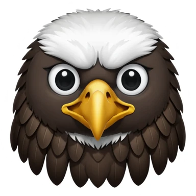 very simple and minimalistic whole body eagle emoji DOT eyes, only pupils, solid black , no iris, remove the white part of the eye sticker
