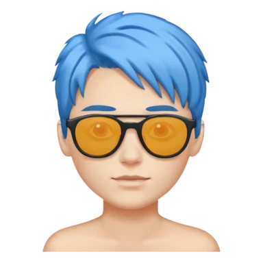 Musica voy with blue hair AND sunglasses sticker