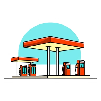 petroleum drop and gas station sticker
