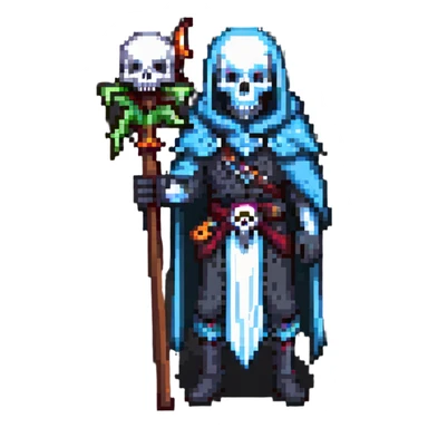 Necromancer with skull staff sticker