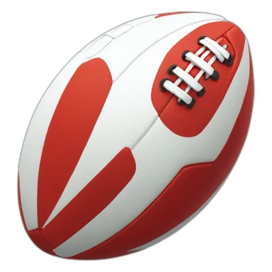 red white football with smile sticker