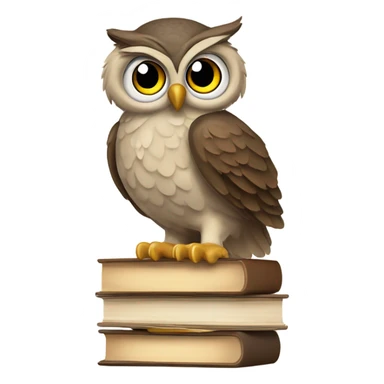 Owl reading a book sticker