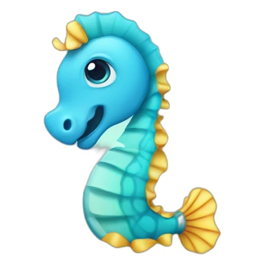 cute cartoon seahorse sticker