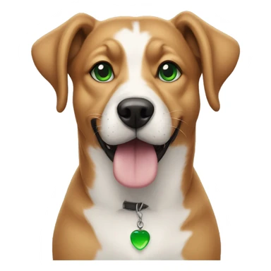Dog whit big theeth and green eyes sticker