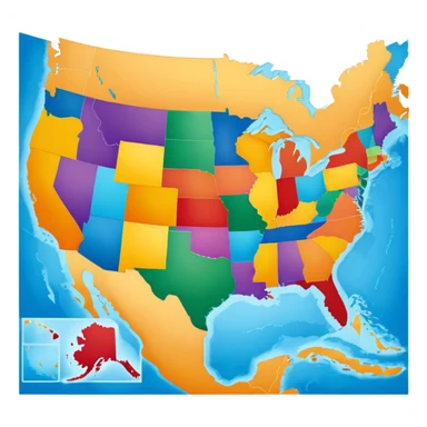 a map of the United States sticker