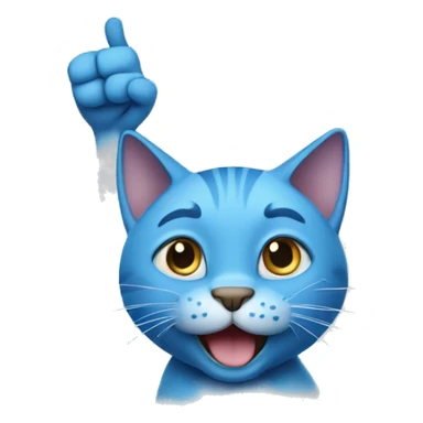 Blue cat thumbs up sticker
