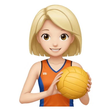 volleyball player, anime girl, with volleyball ball sticker