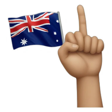 W hand over the Australian flag sticker