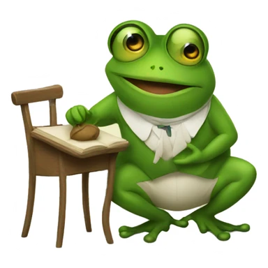 a frog teaching a lass sticker
