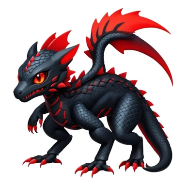Modern Futuristic Scaly Cyber-Salandit-Litten-Hybrid (Full body) sticker