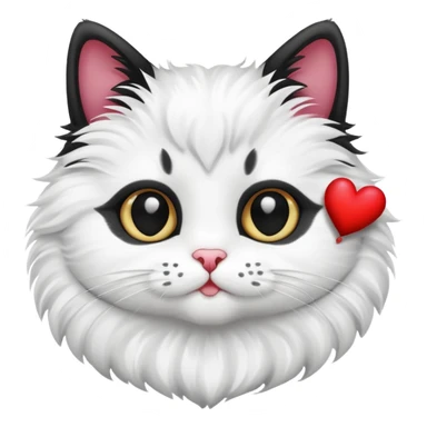 Black and white cat with heart sticker
