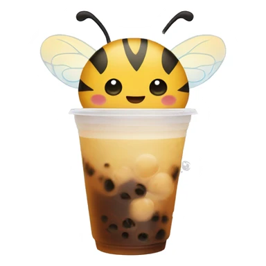 Bee holding bubble tea sticker