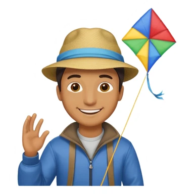 man holding kite sticker