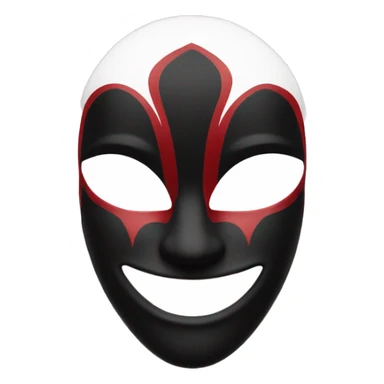 mask jester red black and white sticker