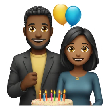 Couple celebrating birthday sticker
