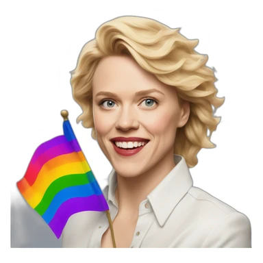 Kate McKinnon pull lgbt flag sticker