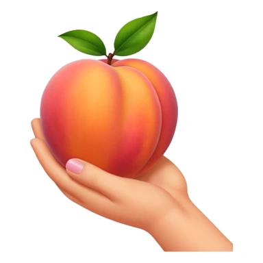 peach and hand sticker