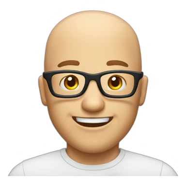 Bald man with glasses with neckbeard excited about video games sticker