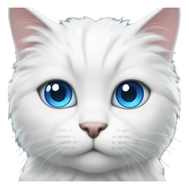 Fluffy white cat with blue eyes sticker