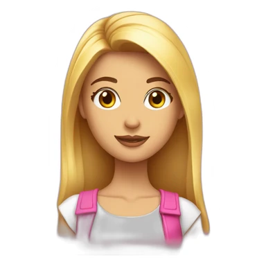 Una chica bonita con sastre rosado sticker