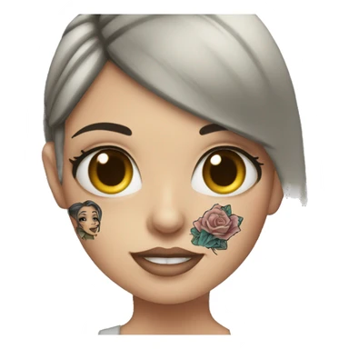 Girl taking tattooed photo with cilios sticker