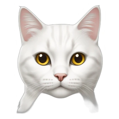 white scottish straight cat sticker