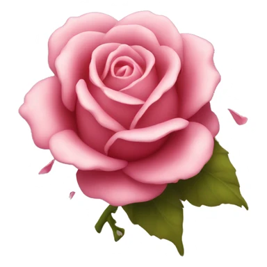 withering rose with falling petals sticker