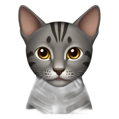 dark grey with brown stripes cat sticker