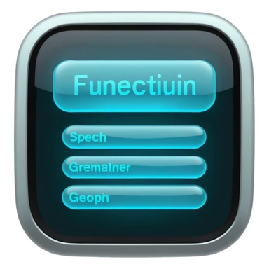 futuristic matte glass transluscent text to speech generator sticker