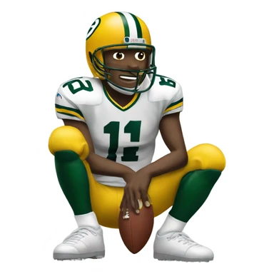White Packers football player sticker