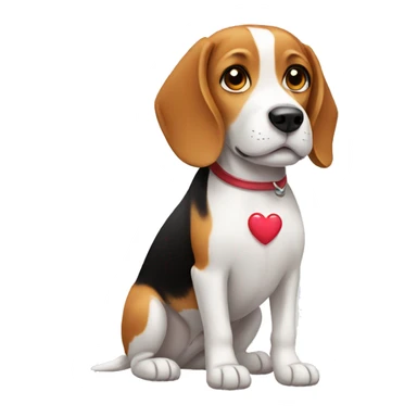 Beagle with heart  sticker