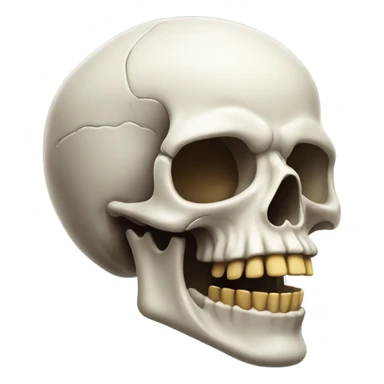 A very detailed skull with its mouth open sticker