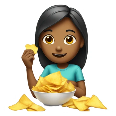 Girl eating chips sticker