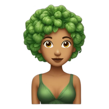 girl with bok choy hair sticker