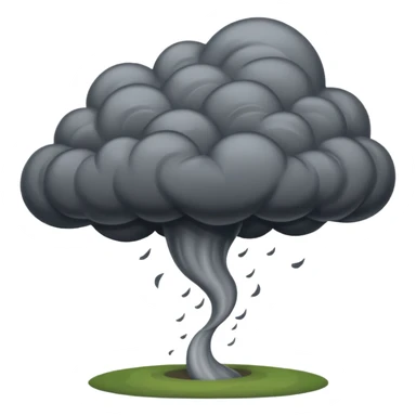 A thick dark funnel cloud sweeping across open plains. sticker