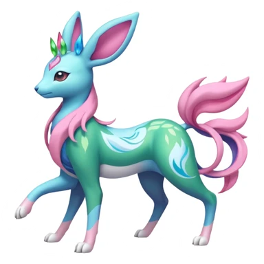 Suicune-Aurorus-Sylveon-Meganium-fusion (full body) sticker