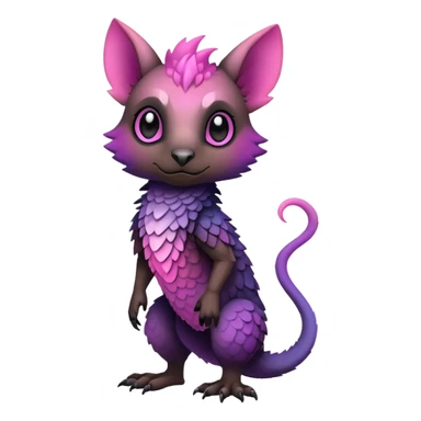 Cool Edgy Black-pink-purple-gradient Trico-animal-creature full body sticker