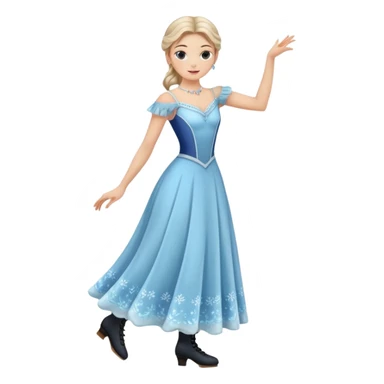 Victorian ice skater in a long dress sticker