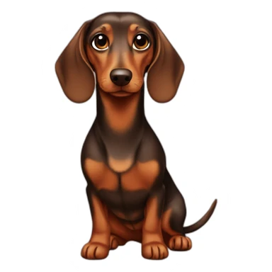 Cute Lady brown Dachshund dress sticker