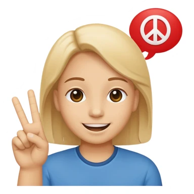 no worries emoji, cheerful face with a peace sign, with a speech bubble saying 'no worries' sticker