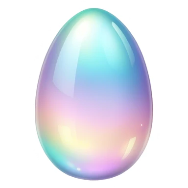 Sparkly glossy glittery Pastel iridescent transparent luminescent glass crystal egg sticker