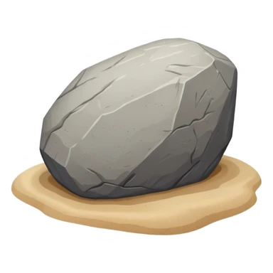 generate realistic detailed big stone on sand sticker